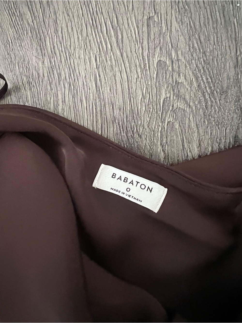 Babaton Backless Brown Satin Halter Dress - Picture 3 of 4